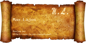 Max Lajos névjegykártya